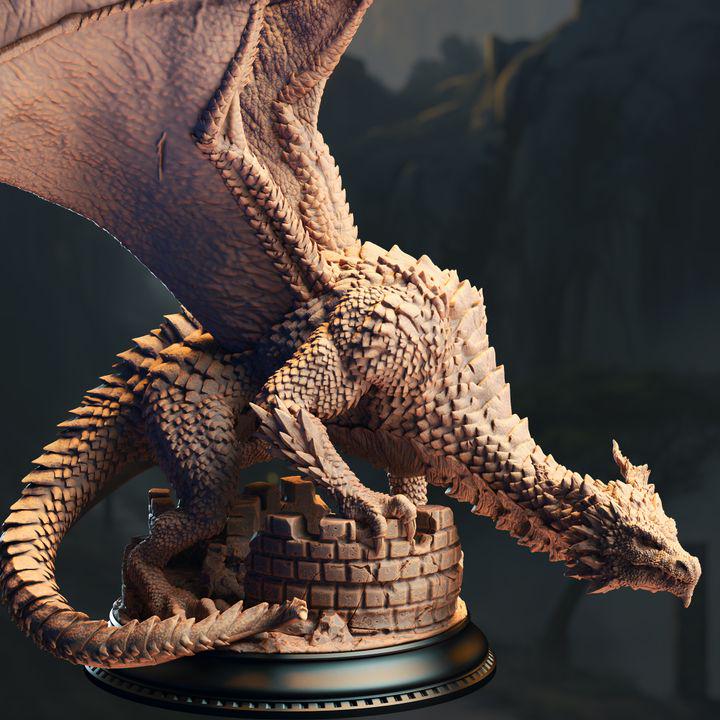 Azmordion silver dragon miniature, resin printed by GLC3DPrints