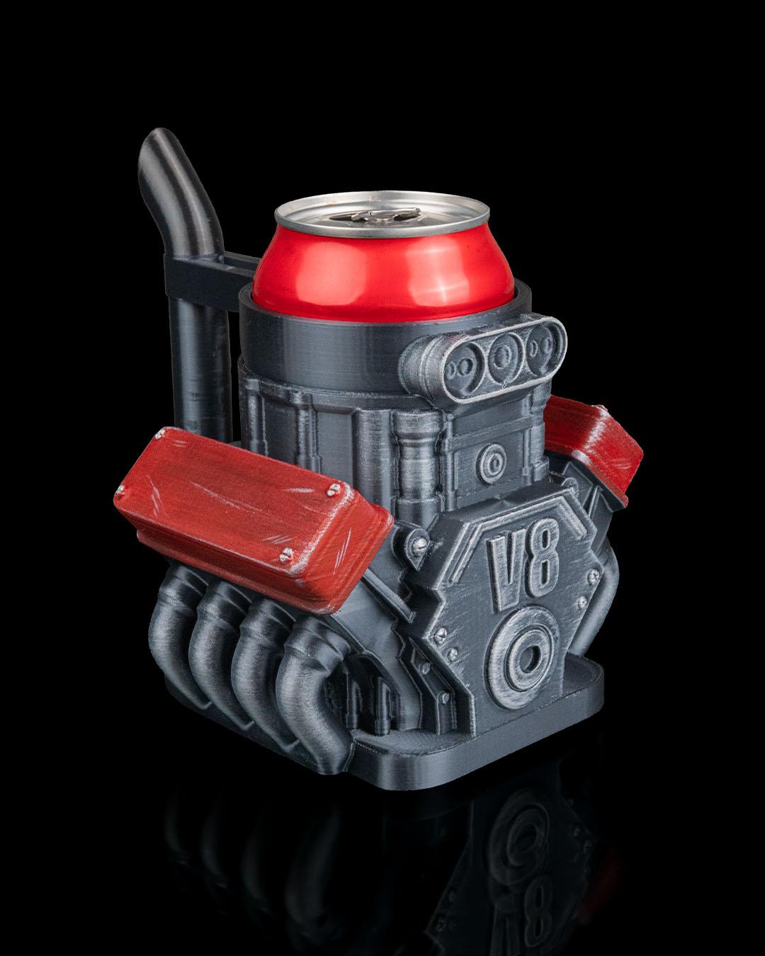 Octane V8 engine can holder, 3D printed in PLA by GLC3DPrints