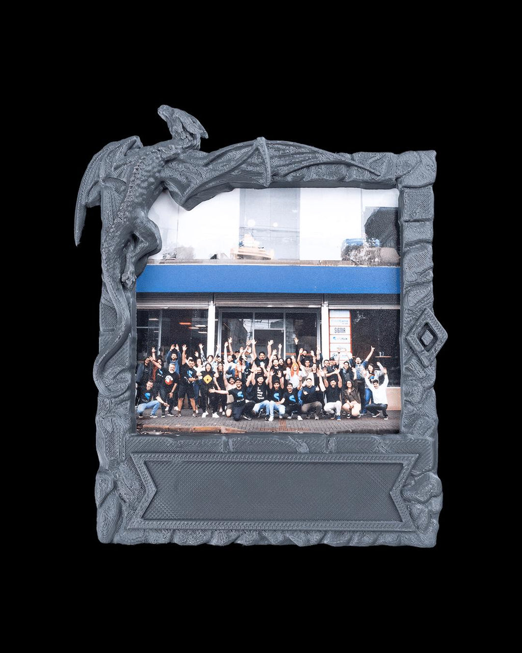 Dragon magnetic photo frame, fantasy stone style, for Instax and Polaroid 600, by GLC3DPrints
