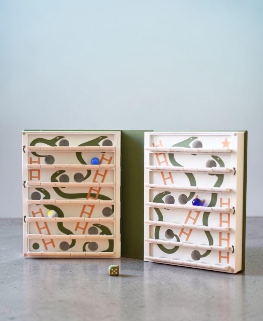 Snakes and Ladders Book Game: Foldable Travel Board, Magnetic Storage, Family Fun