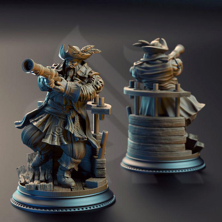 Baradin Blackbeard – Dwarf Pirate Captain Miniature