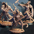 Silver dragonborn knights miniature set, by GLC3DPrints