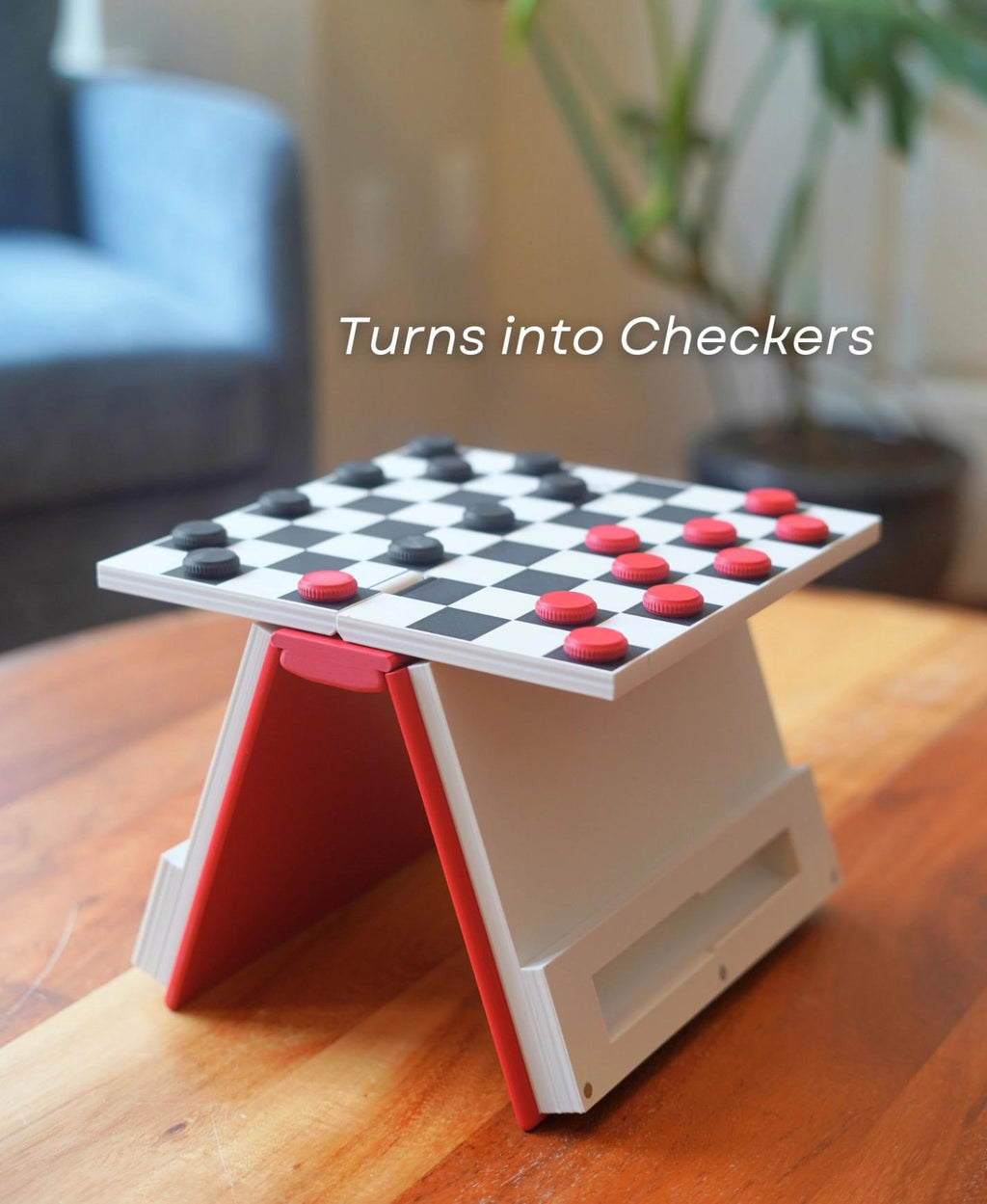 Magnetic Travel Checkers Set: Book Style Board Game, Compact Strategy PlayBook'd