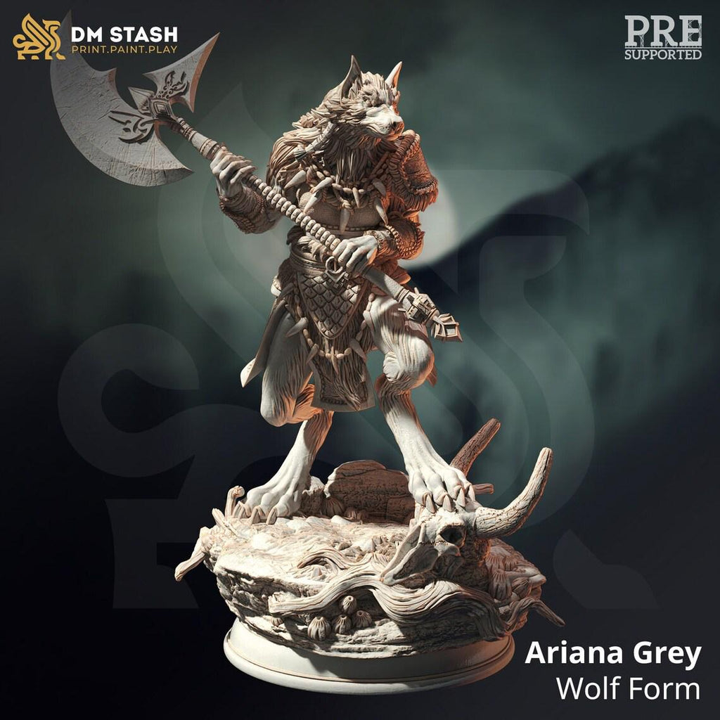 Ariana Grey Wolf Queen miniature, DM Stash, by GLC3DPrints