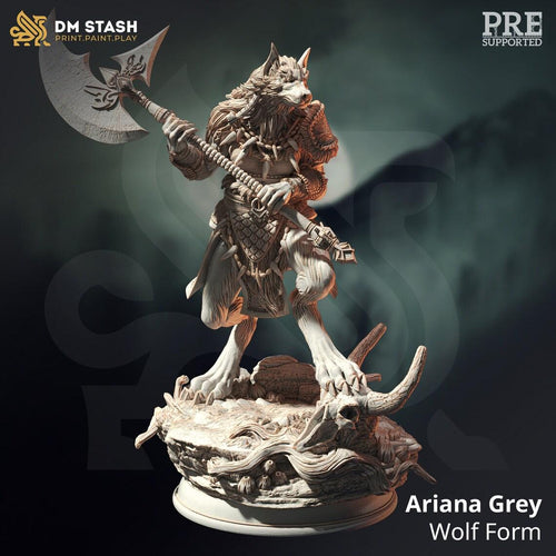 Ariana Grey Wolf Queen miniature, DM Stash, by GLC3DPrints