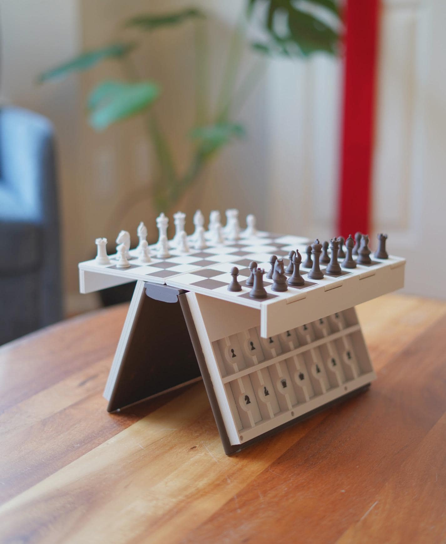 Magnetic Folding Chess Set | Portable Book Style Chess Board | Travel Strategy Game Bookshelf Decor | Chess Lover Gift | Modern Board Game