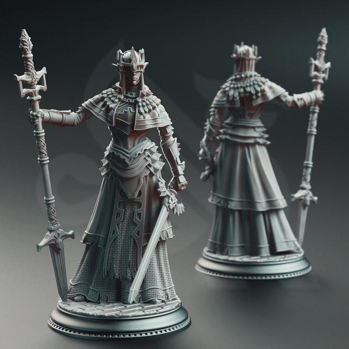 Evana the Proselytizer half-elf cleric miniature, photo 2
