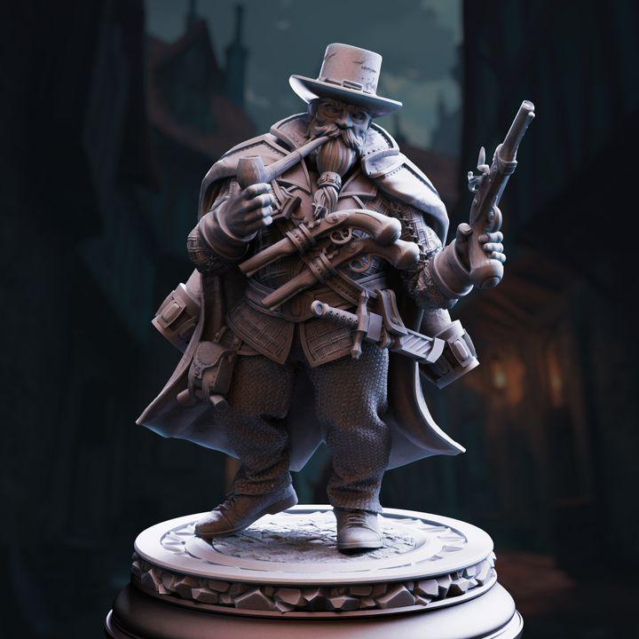 Torgrik Tall Hat dwarven gunslinger miniature, by GLC3DPrints