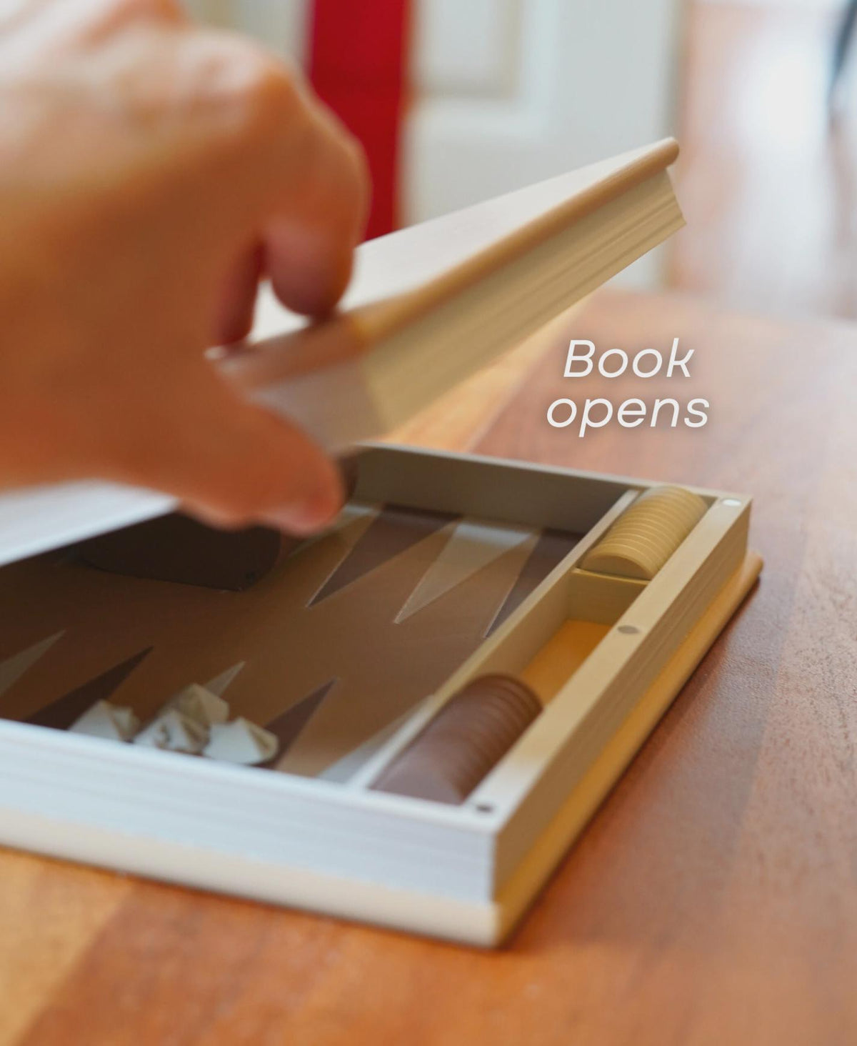 PlayBook'd Backgammon – Hidden Book Board Game, Shelf Decor
