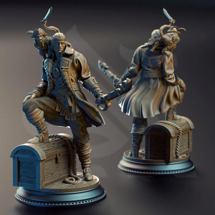 Ervin Wave Dancer water genasi pirate miniature, photo 2