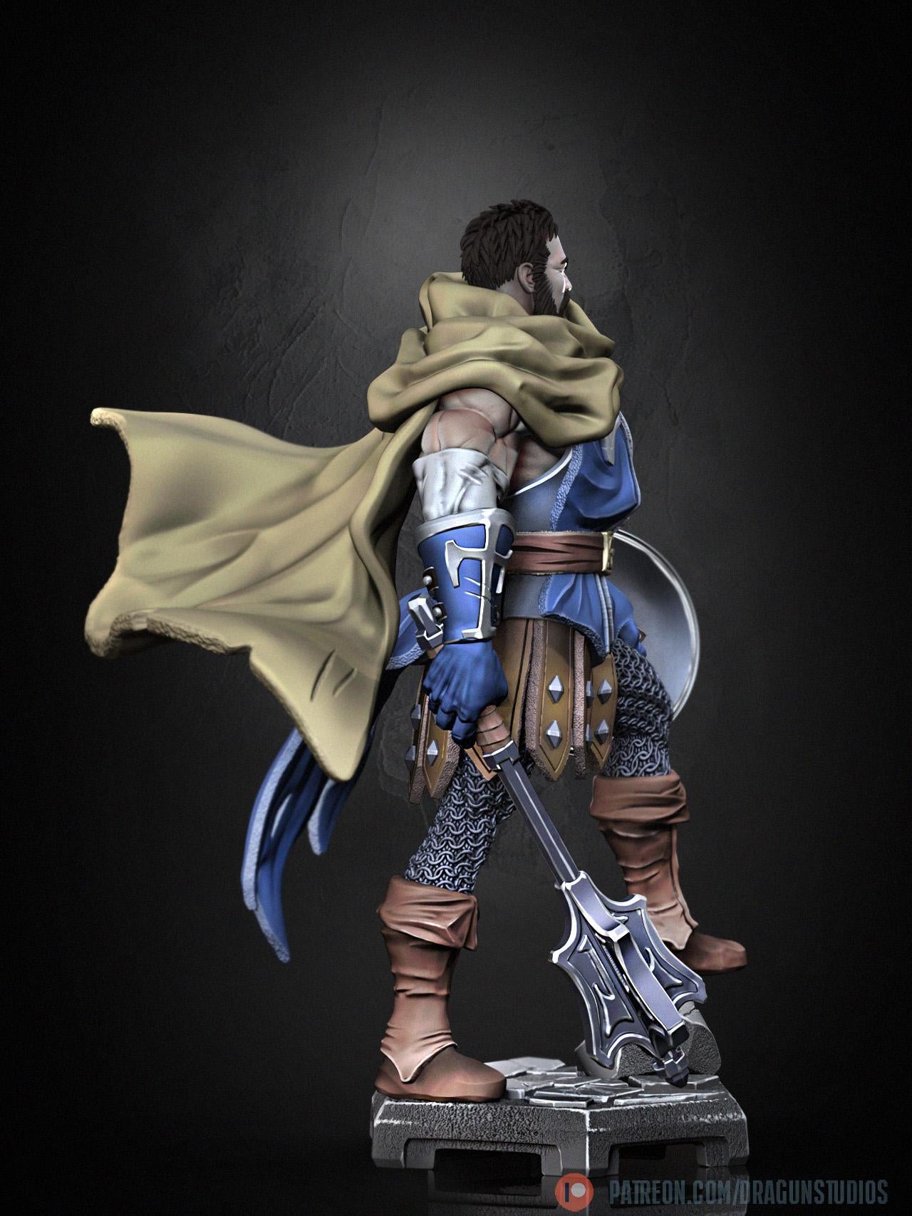 Greldon – Veteran Shieldbearer – Dragun Studios – 32mm or 75mm Scale – Tabletop RPGs – D&D – Pathfinder