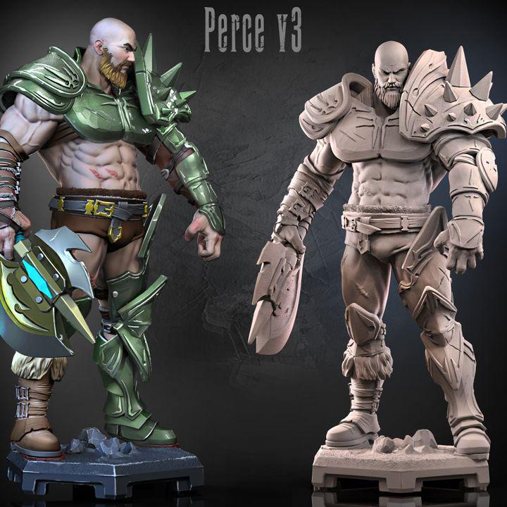 Unique Fantasy Barbarian Hero Miniature | Perce v3 Warrior Figure for Tabletop RPGs | Highly Detailed Resin Model for Painting and Gaming