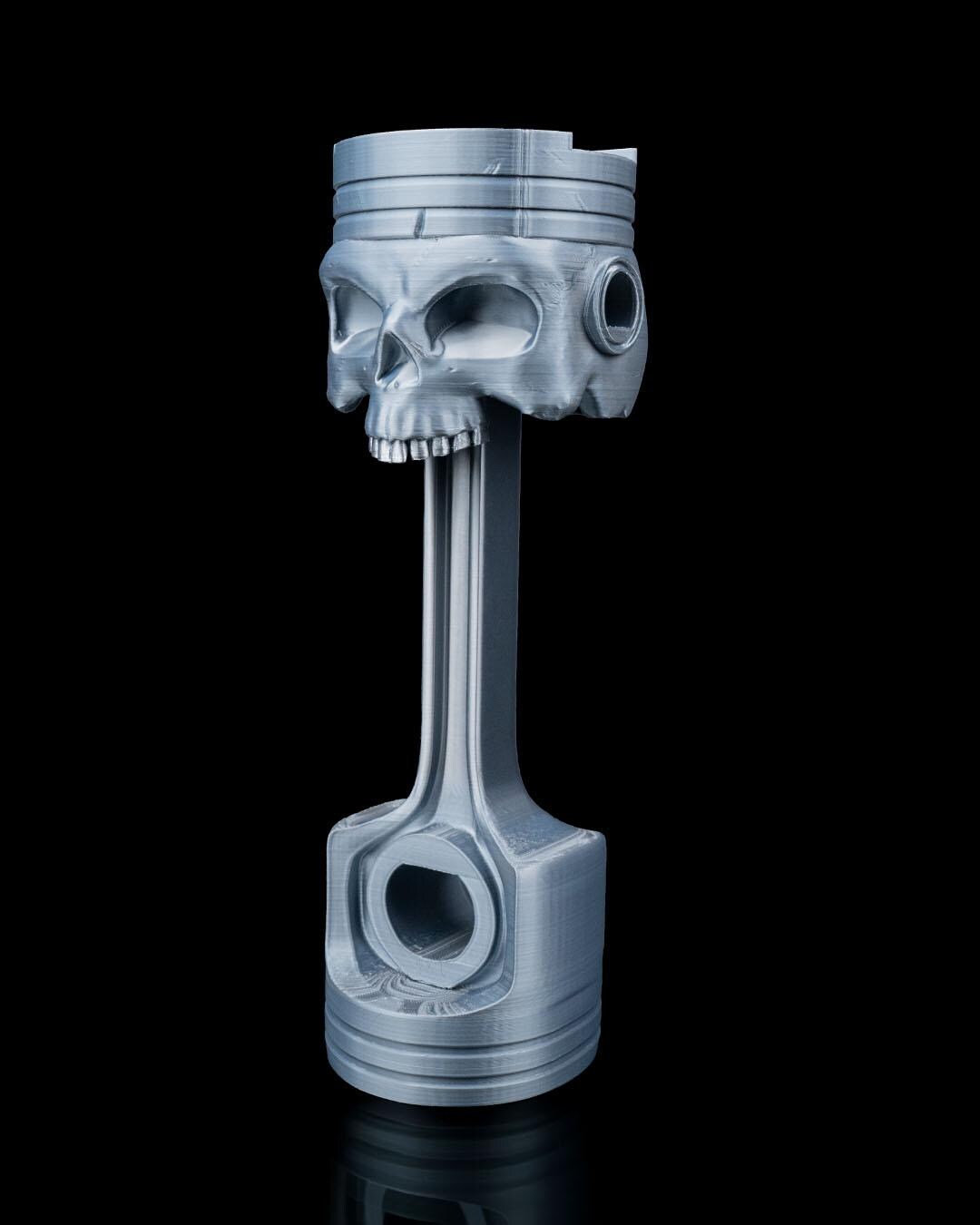 Piston Reaper Headphone Holder – Skull & Piston Headset Stand – 3D Printed PLA – Gamer Desk Accessory