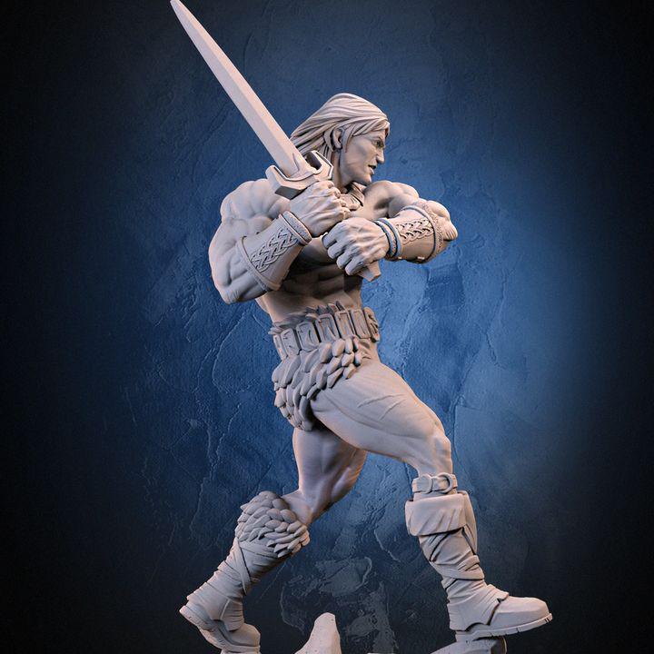Sword Battler Fantasy Barbarian Miniature – Dragun Studios