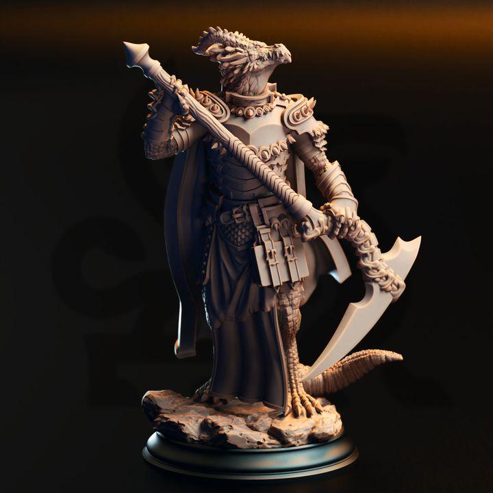 Ilvias the Reaper dragonborn warlock miniature, photo 2