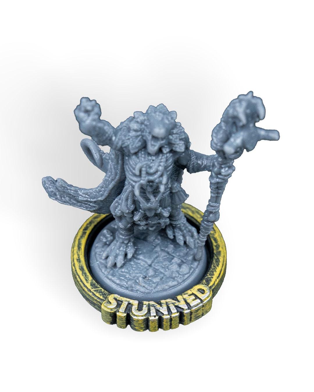 RPG Condition Rings for DND 5e Miniatures, Status Effect Markers for Tabletop Gaming, 3D Printed Dungeon Master Combat Trackers