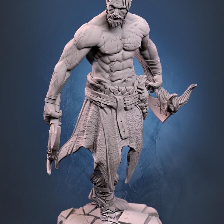 Ulfr the Norseman berserker miniature by Dragun Studios, printed by GLC3DPrints