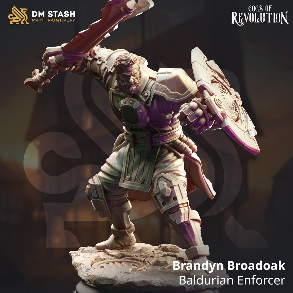 Brandyn Broadoak Baldurian enforcer miniature, by GLC3DPrints