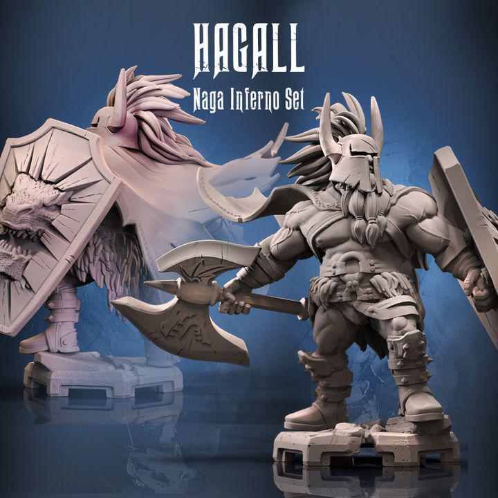 Hagall: Armored Dwarf Barbarian Miniature - Dragun Studios RPG