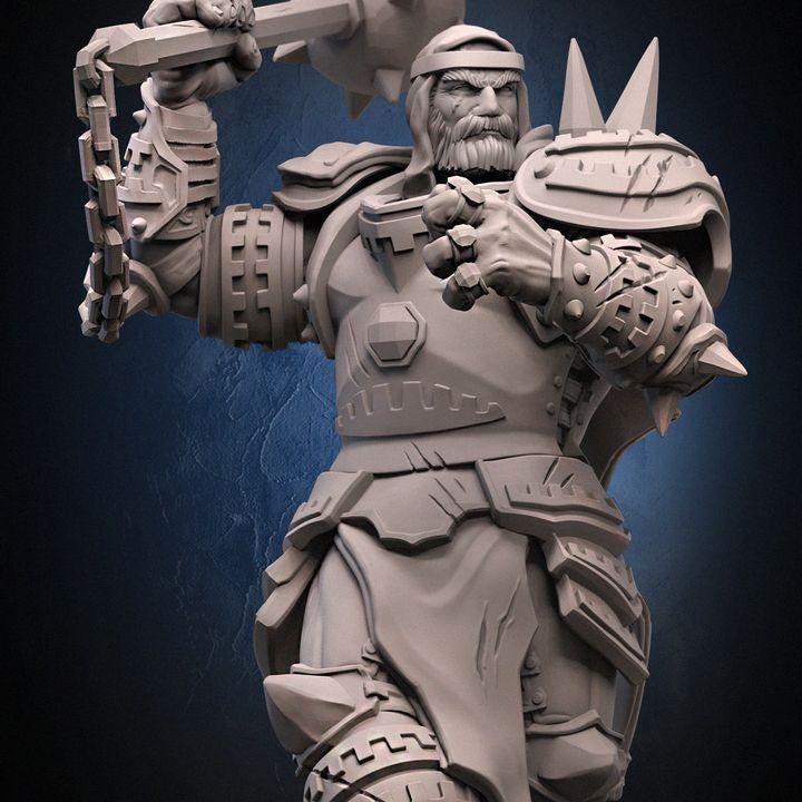 Garibaldi V2 Warlord Miniature with Armored War Horse (64mm)