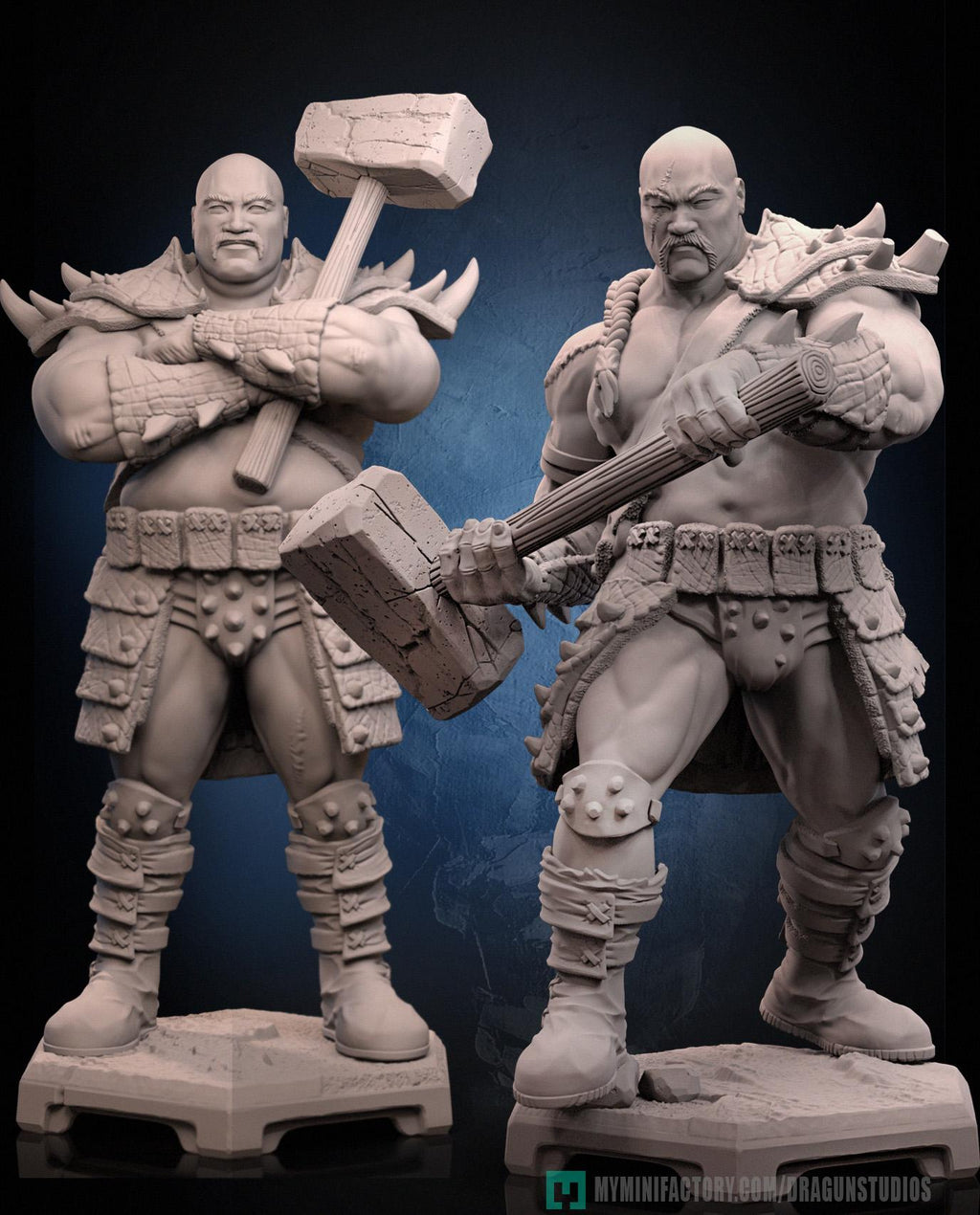 Brutal Hammer Warrior Miniature – Dragun Studios