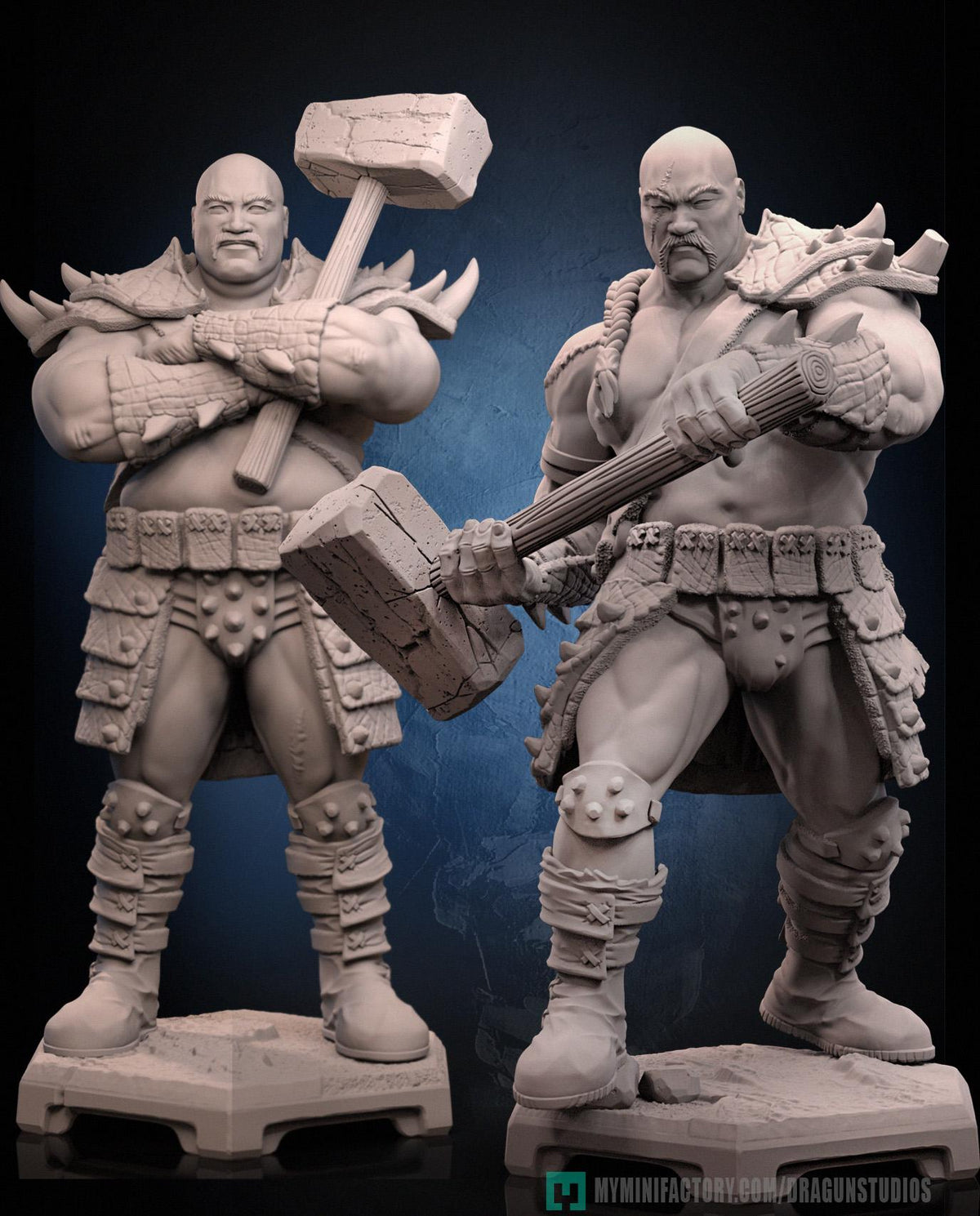 Brutal Hammer Warrior Miniature – Dragun Studios