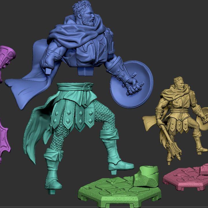 Greldon – Veteran Shieldbearer – Dragun Studios – 32mm or 75mm Scale – Tabletop RPGs – D&D – Pathfinder