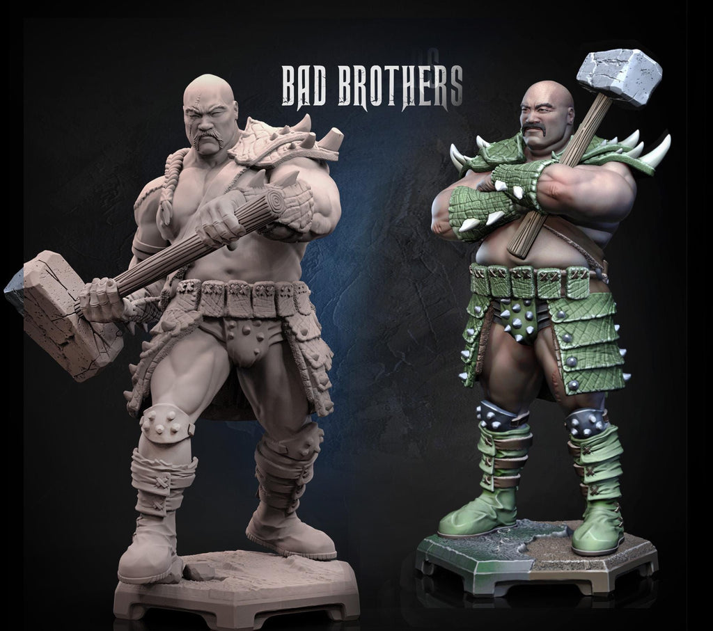 Brutal Hammer warrior miniature by Dragun Studios, printed by GLC3DPrints