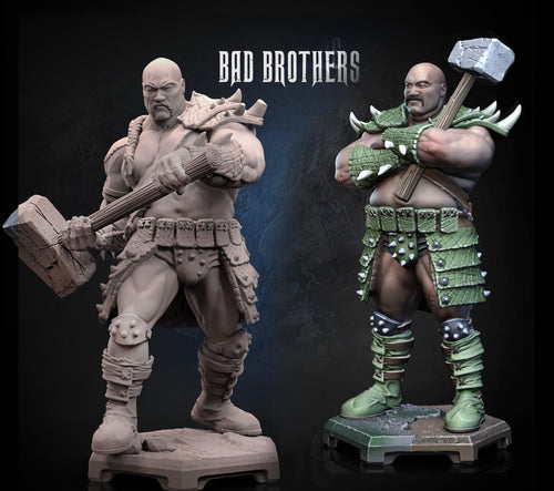 Brutal Hammer warrior miniature by Dragun Studios, printed by GLC3DPrints