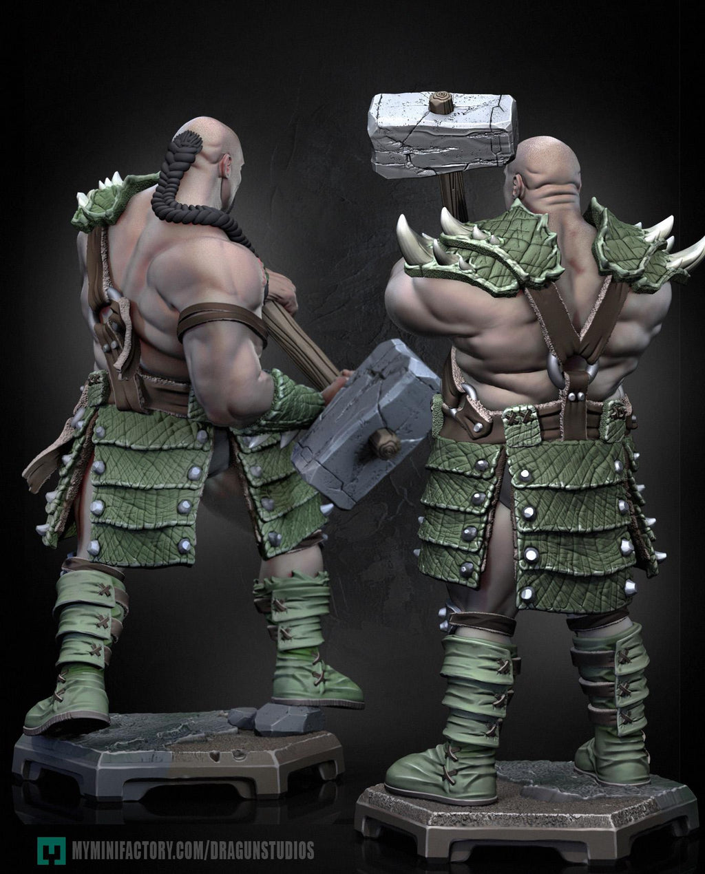 Brutal Hammer Warrior Miniature – Dragun Studios