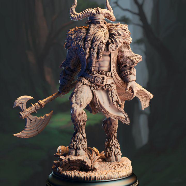Jonah of the Badlands satyr barbarian miniature, by GLC3DPrints