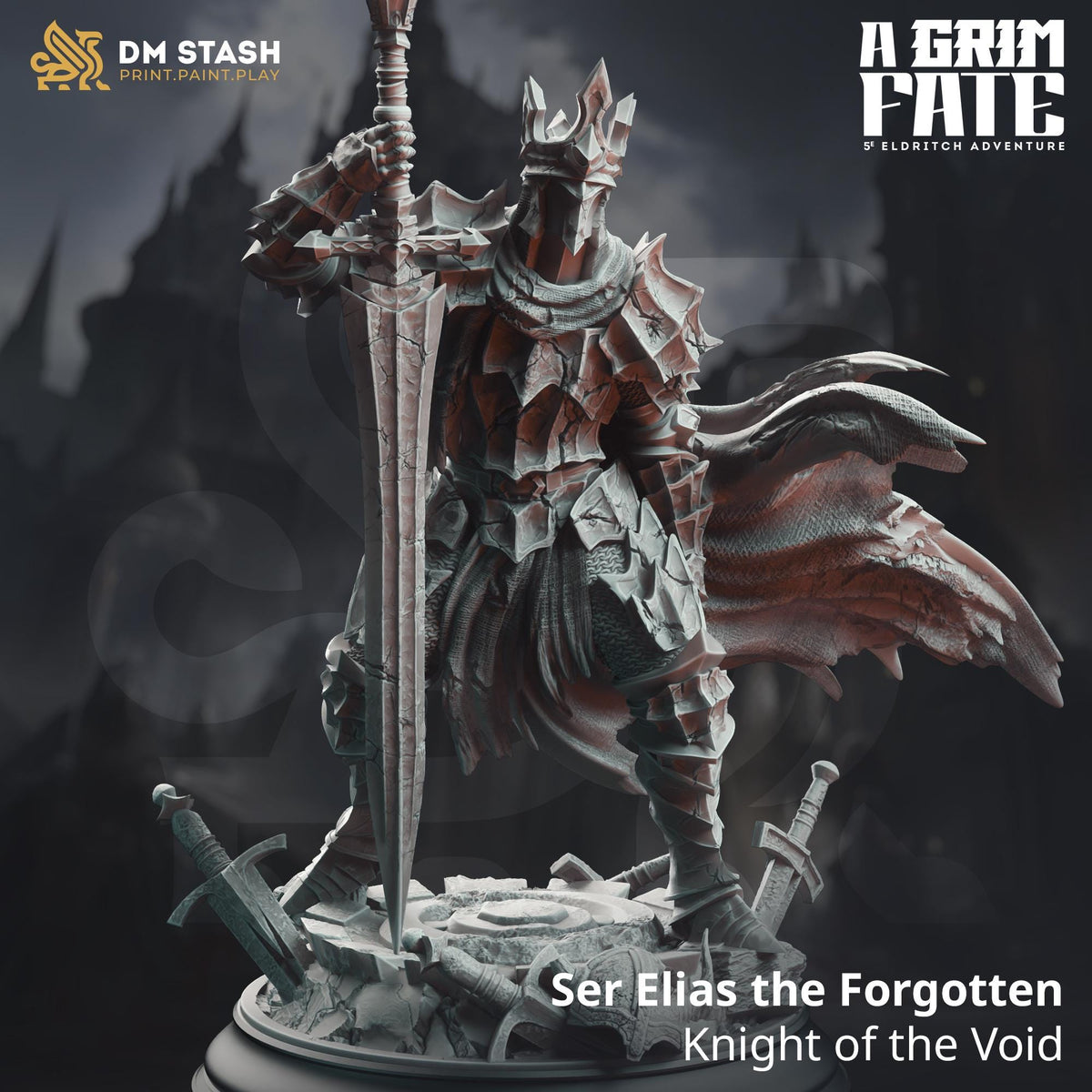 Ser Elias the Forgotten void knight miniature, by GLC3DPrints