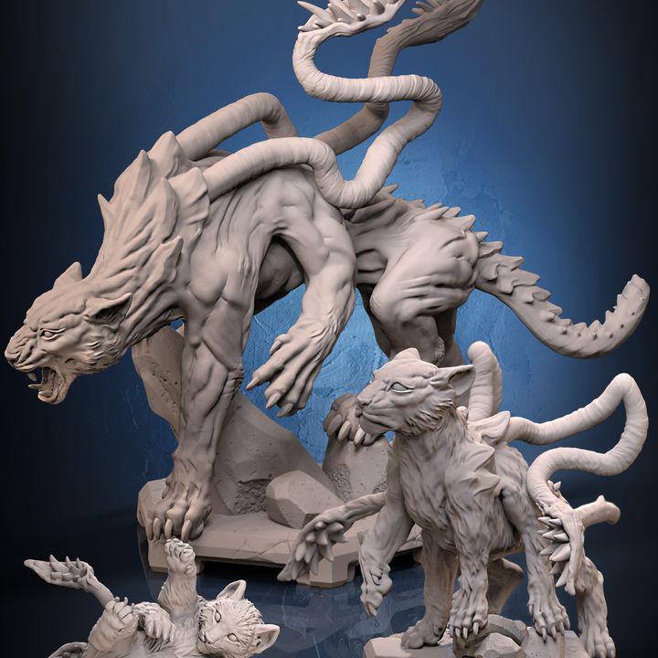 Displacer Beast miniature for D&D and Pathfinder, by GLC3DPrints
