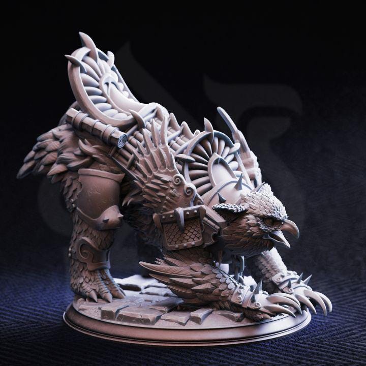 War Owlbear Miniature – Old Betty, Armored Mount, D&D Pathfinder
