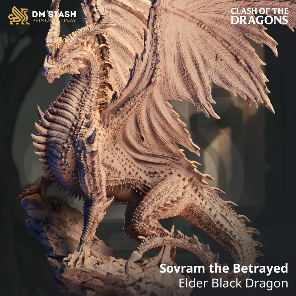 Sovram the Betrayed – Ancient Black Dragon Miniature