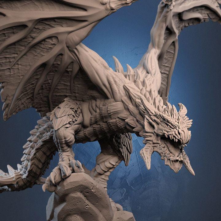 Dark Drake Wyvern Miniature – Dragun Studios RPG, D&D, Pathfinder