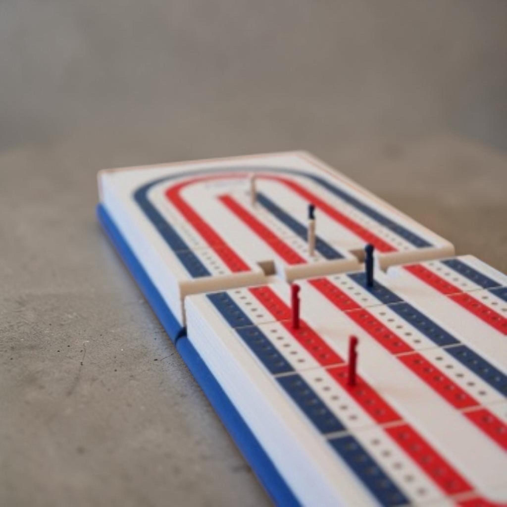 PlayBook'd Cribbage Board, Magnetic Travel Set, Hidden Card Storage, Portable Game