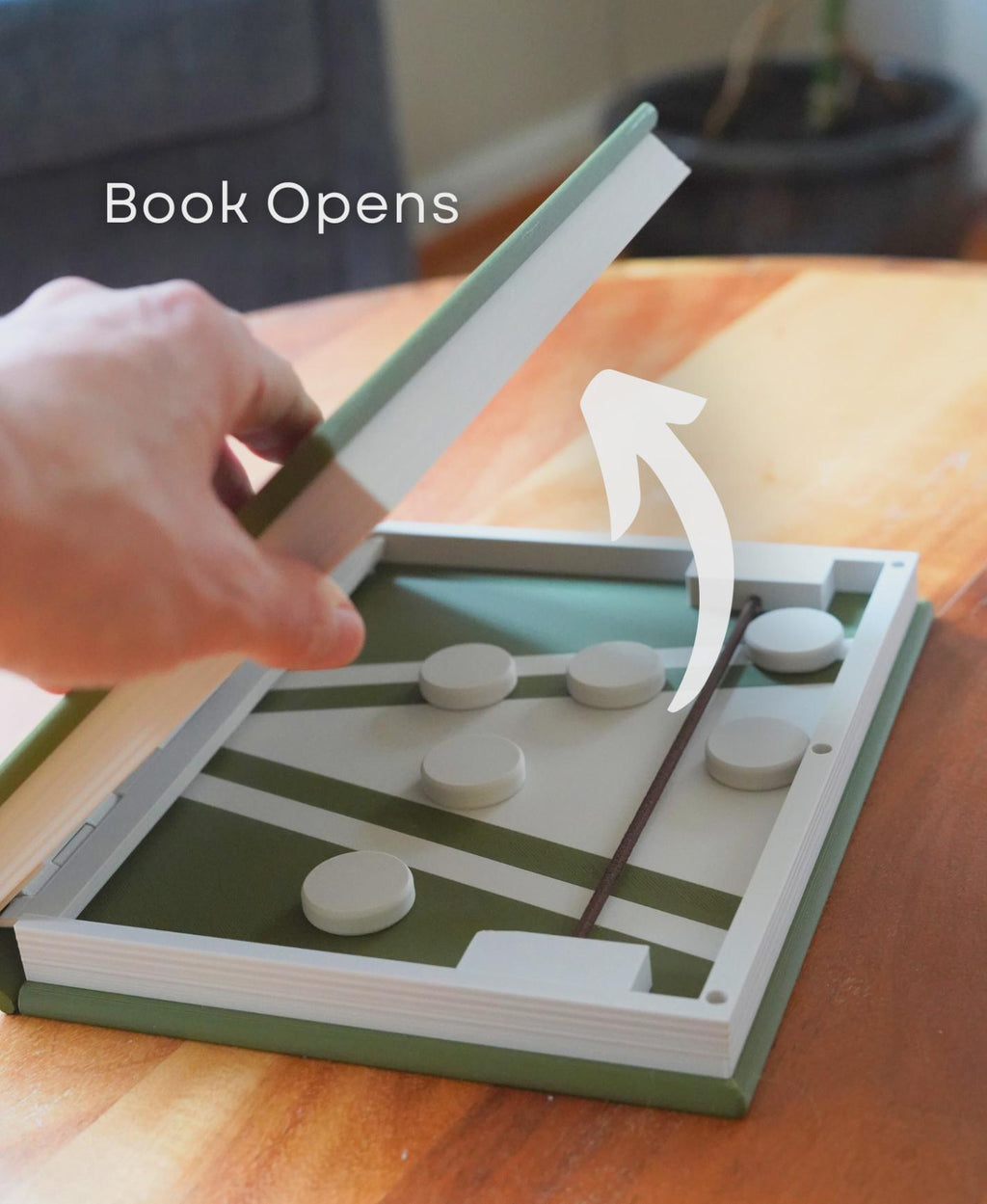 PlayBook’d Sling Puck – Hidden Book Tabletop Game – Fast-Paced Dexterity Game – Shelf Display Gift