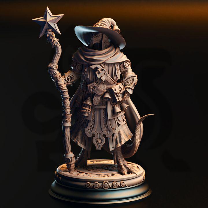 Ozmandi Starborn silver dragonborn sorcerer miniature, photo 2