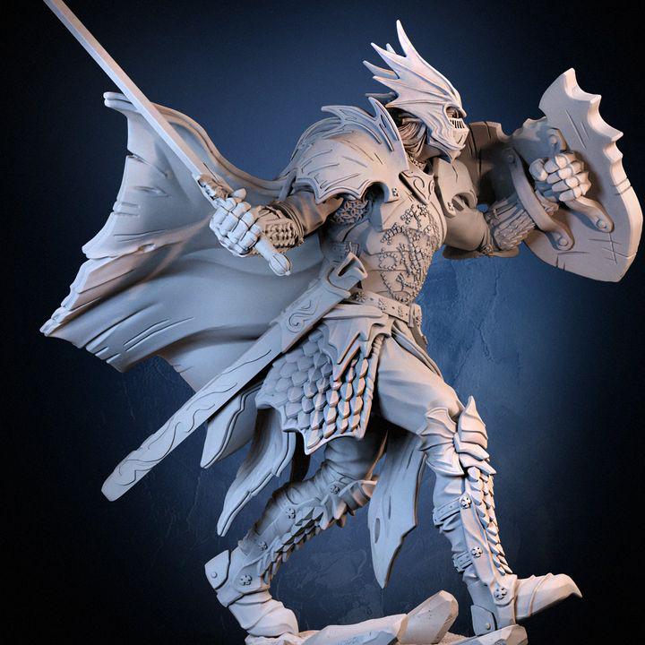 Dragon Knight Warrior Miniature – Armored Fantasy RPG Hero