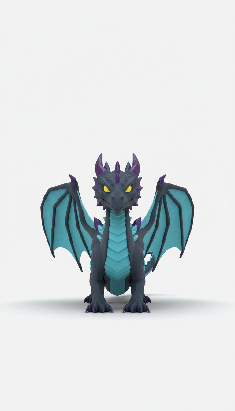 3D-printed dragon miniature