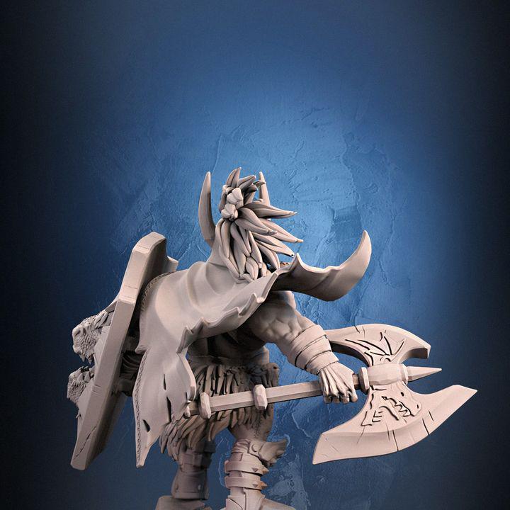 Hagall: Armored Dwarf Barbarian Miniature - Dragun Studios RPG