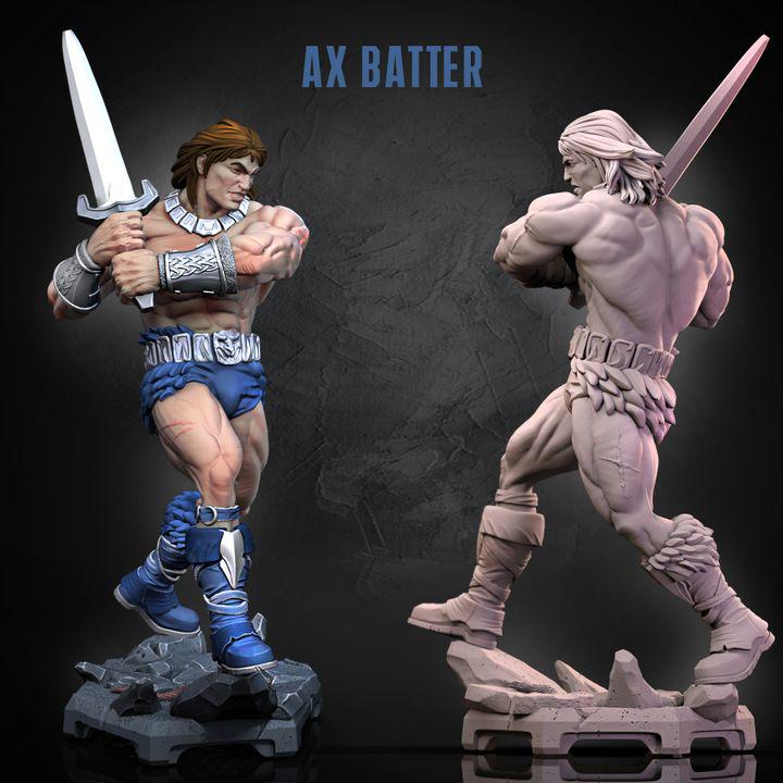 Sword Battler fantasy barbarian miniature by Dragun Studios, printed by GLC3DPrints
