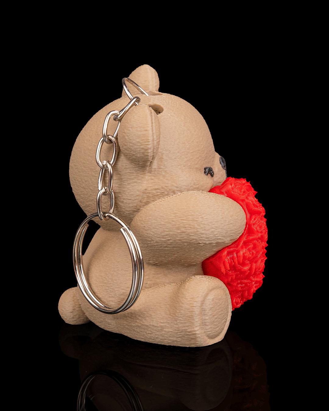 Heart Blossom bear keychain, Valentine's bag charm, photo 2