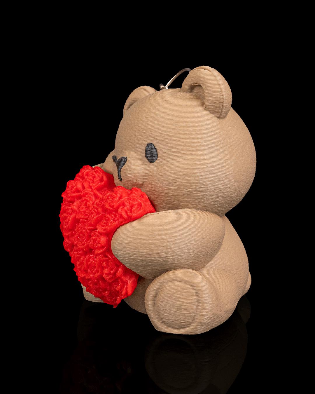 Heart Blossom Bear Keychain – Valentine’s Bag Charm