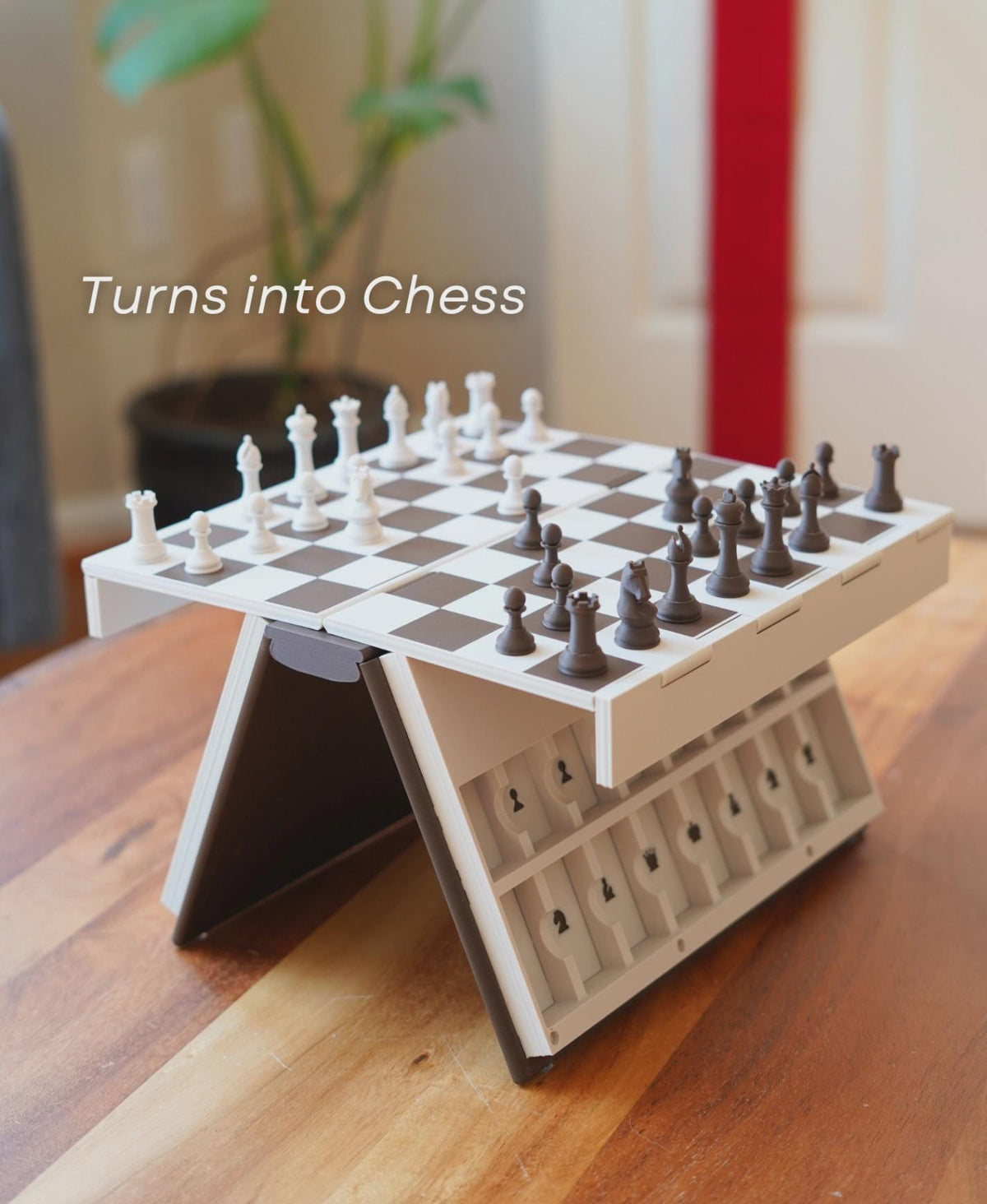 Magnetic Folding Chess Set | Portable Book Style Chess Board | Travel Strategy Game Bookshelf Decor | Chess Lover Gift | Modern Board Game