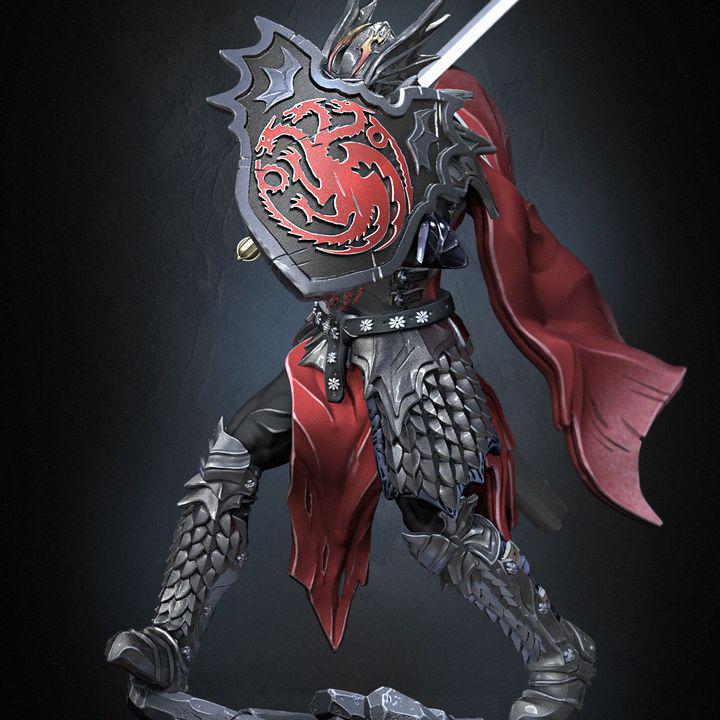 Dragon Knight Warrior Miniature – Armored Fantasy RPG Hero