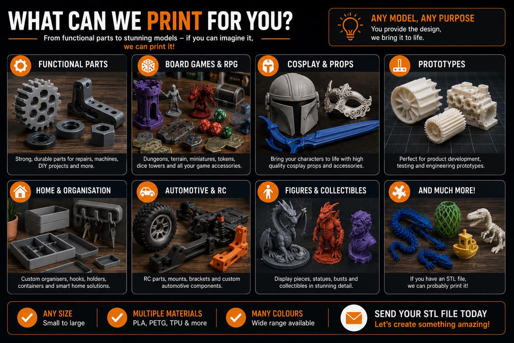 Custom 3D Printing Service – Request a Quote | UK, STL / 3MF / STEP Files