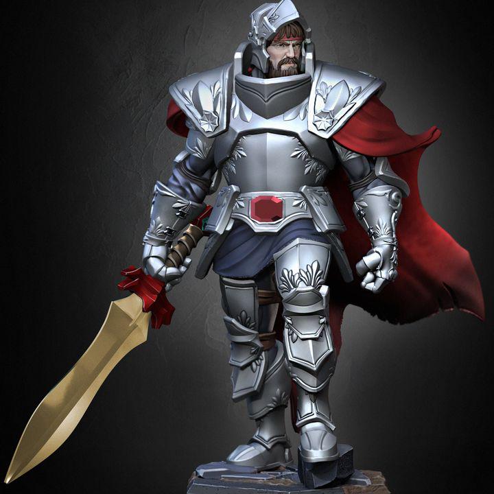 Armored Knight King Miniature – Fantasy RPG Boss Figure (32mm/75mm Scale)