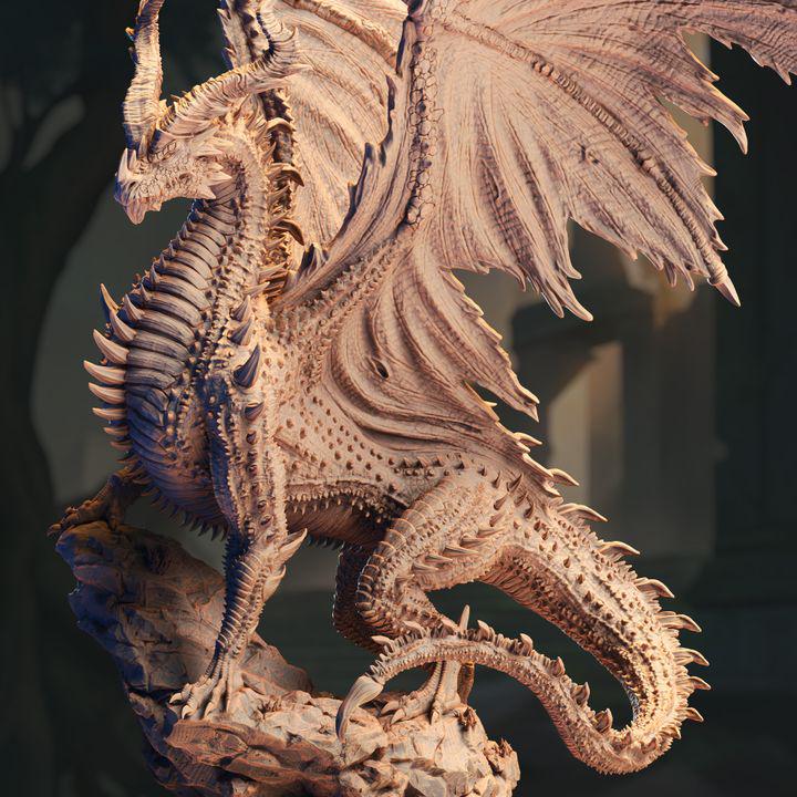 Sovram the Betrayed ancient black dragon miniature, by GLC3DPrints